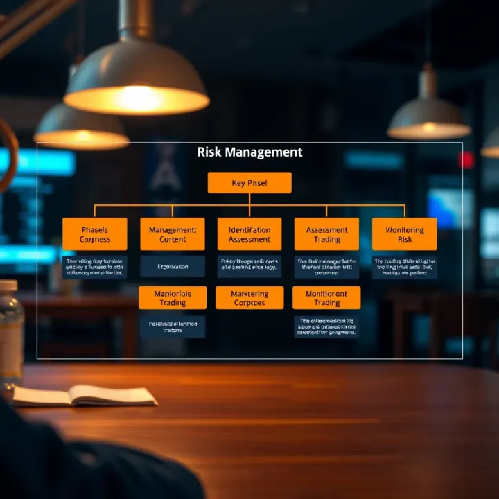 Flowchart illustrating key phases of risk management including identification, assessment, and monitoring