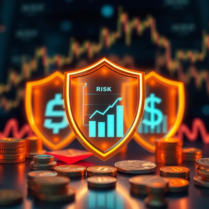 Protecting Business Assets through Risk Mitigation Strategies Conceptual graphic showing protective shields symbolizing risk mitigation around business assets and financial symbols