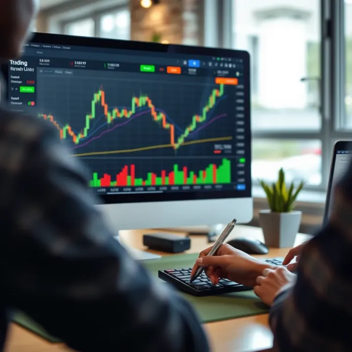 Integration of TradingView charts with binary options broker interface showing strategy optimization and risk management tools
