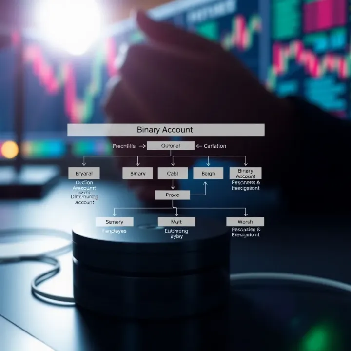 Diagram illustrating the structure and functioning of a binary account in financial trading