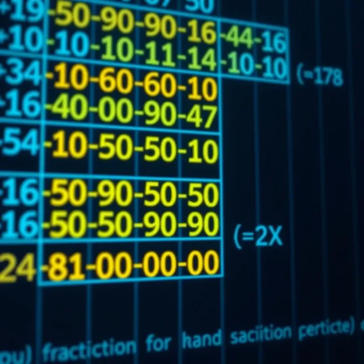 Chart demonstrating addition and subtraction operations using binary digits with example calculations