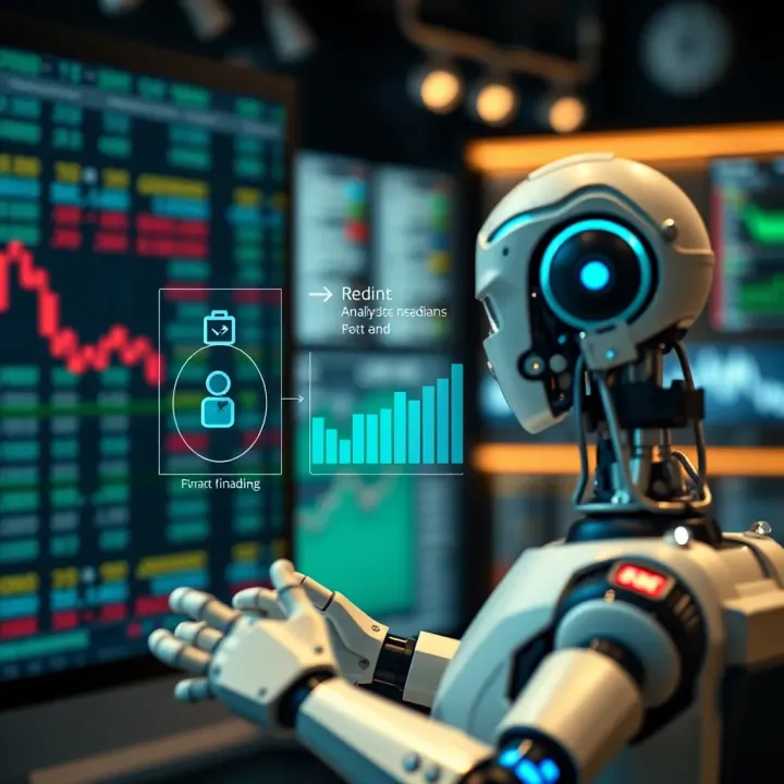Diagram illustrating the function of a binary trading bot analyzing market data