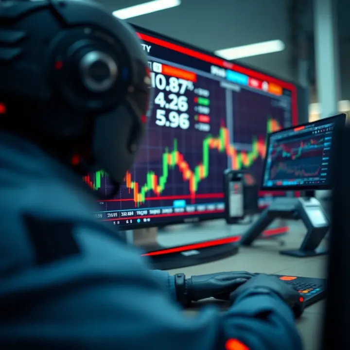 Automated Trading Algorithms in Binary Options Digital interface showing automated trading algorithms analyzing market trends in binary options