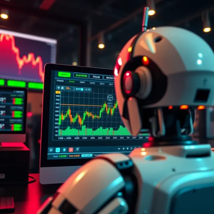 Automated Trading System in Binary Options Automated trading system displaying binary options performance on a digital interface