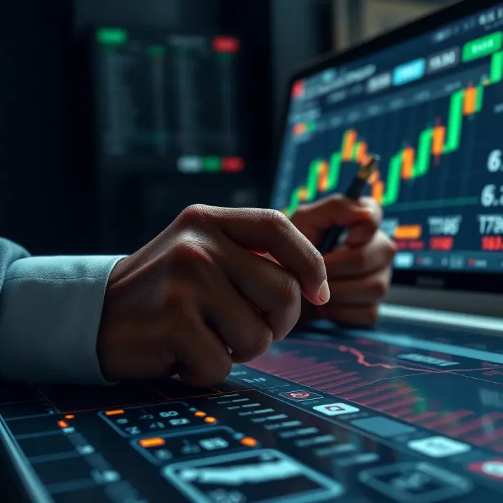Conceptual representation of risk management and strategic decision-making in financial trading