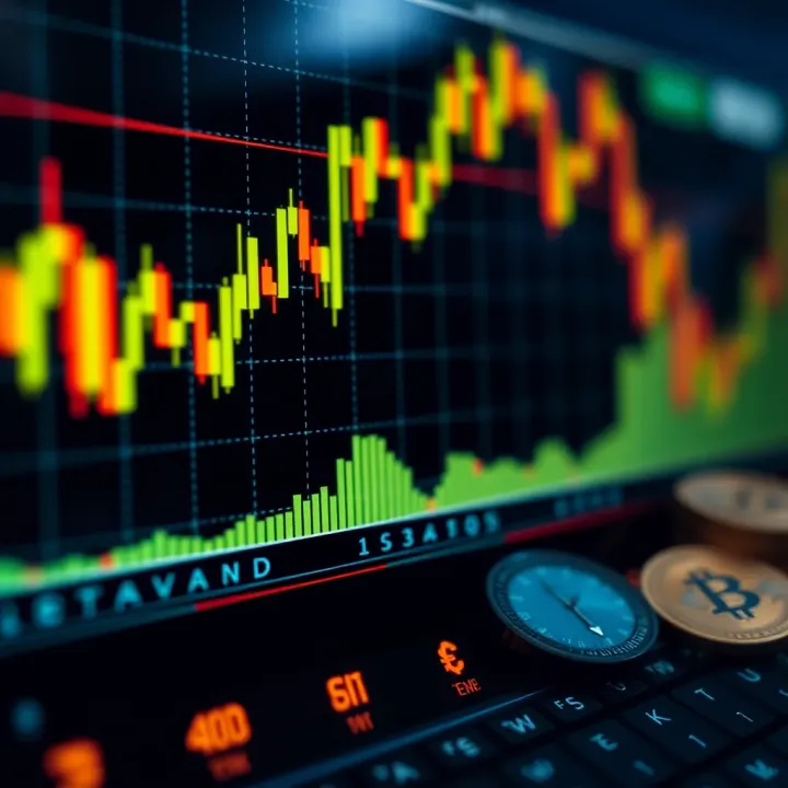 Graph showing binary options trading trends with Kenyan Shilling currency symbols
