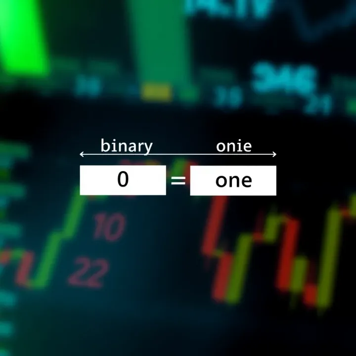 Diagram showing a binary variable with two distinct categories labeled as zero and one