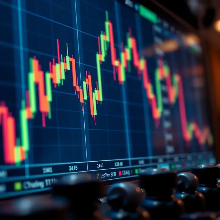 Forex candlestick chart showing bullish and bearish price movements
