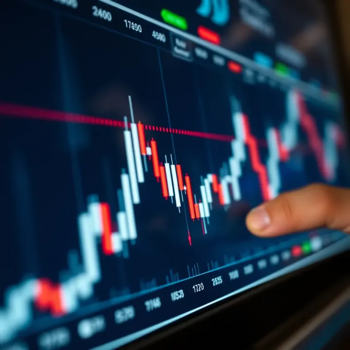 Illustration showing various candlestick formations used to identify market trends