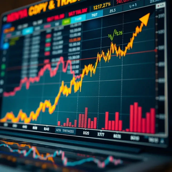 Graph displaying trends and data points symbolizing copy trading growth in Kenyan market
