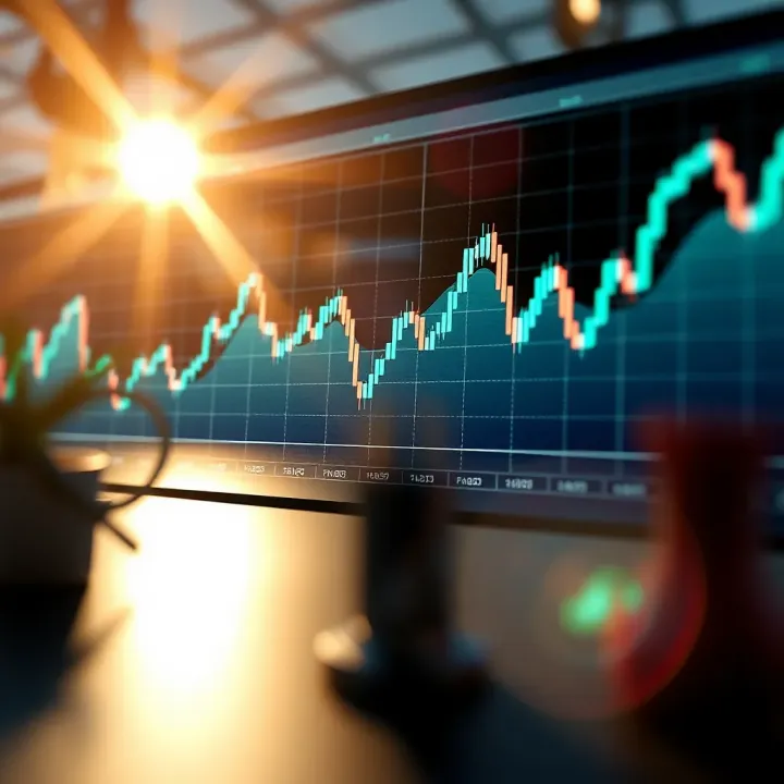 Graph displaying fluctuating forex binary options trading trends