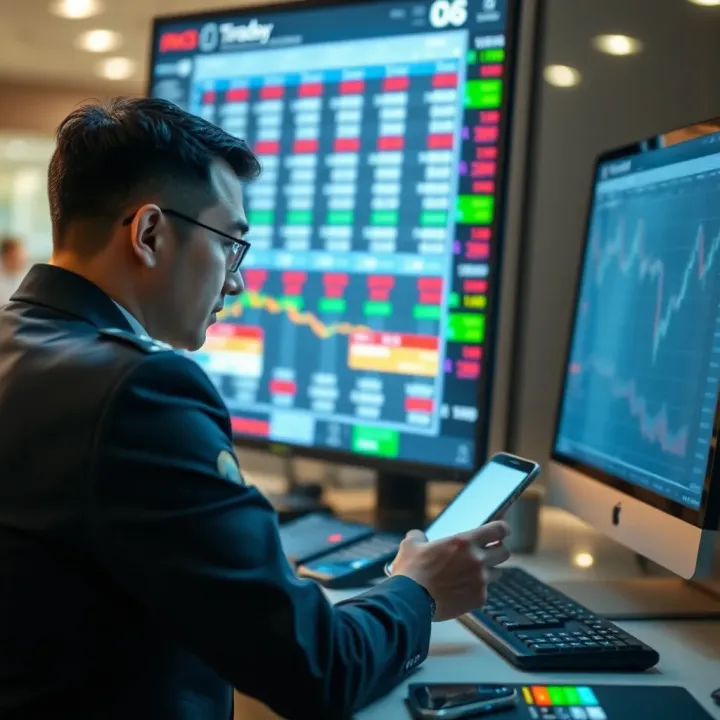 Forex trader analyzing economic calendar with event impact highlights