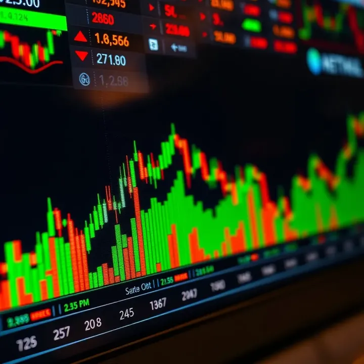 Forex trading chart displaying currency pair fluctuations and market trends