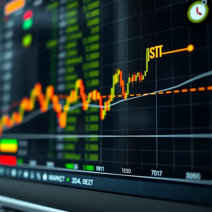 Graph showing upward and downward trends in binary options trading