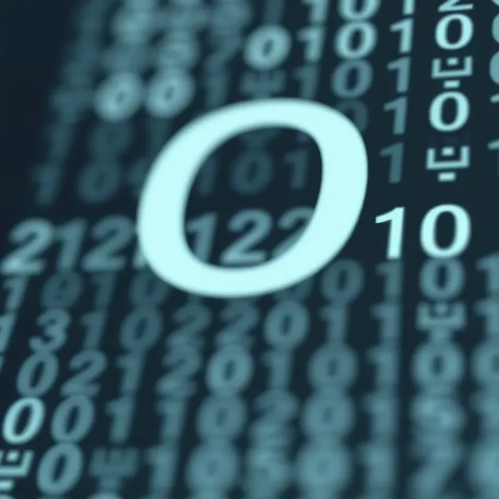 Diagram showing the base two binary numeral system with digits zero and one